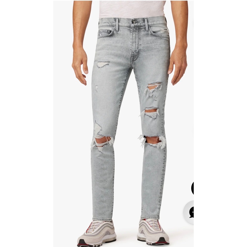 Joes Jeans The Asher Slim Fit Distressed Ripped Light Wash Mens Denim 36